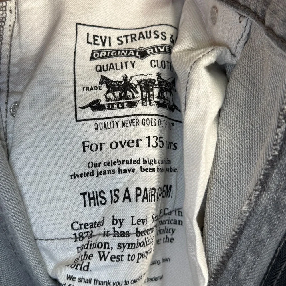 Levi's 505 Light Gray Wash Straight Leg Mens Jeans 40x30 (Act 39x29) Casual Work